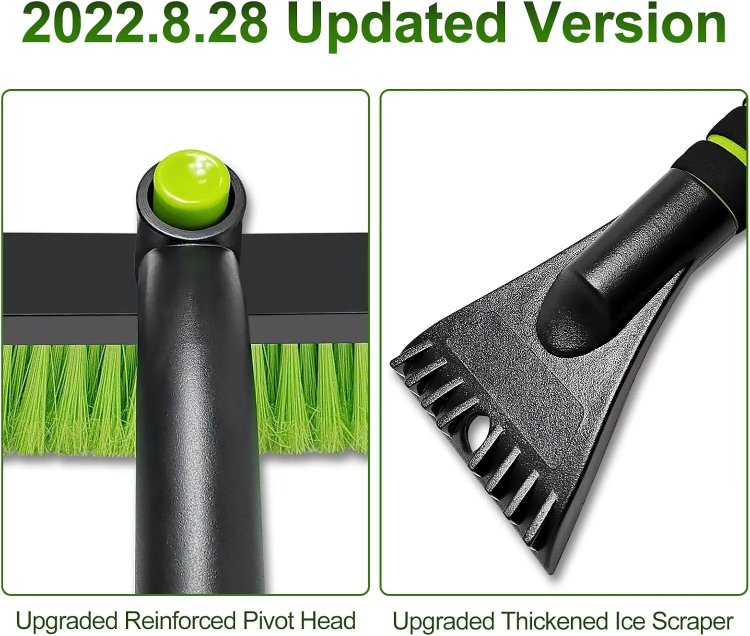 SEAAES Ice Scraper with Snow Brush for Car Windshield, Upgraded Extendable Snow Brush with Foam Grip for Truck SUV Vehicle Windows