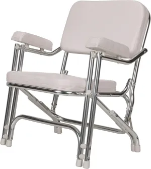 Seachoice Folding Marine Vinyl Deck Chair (White)