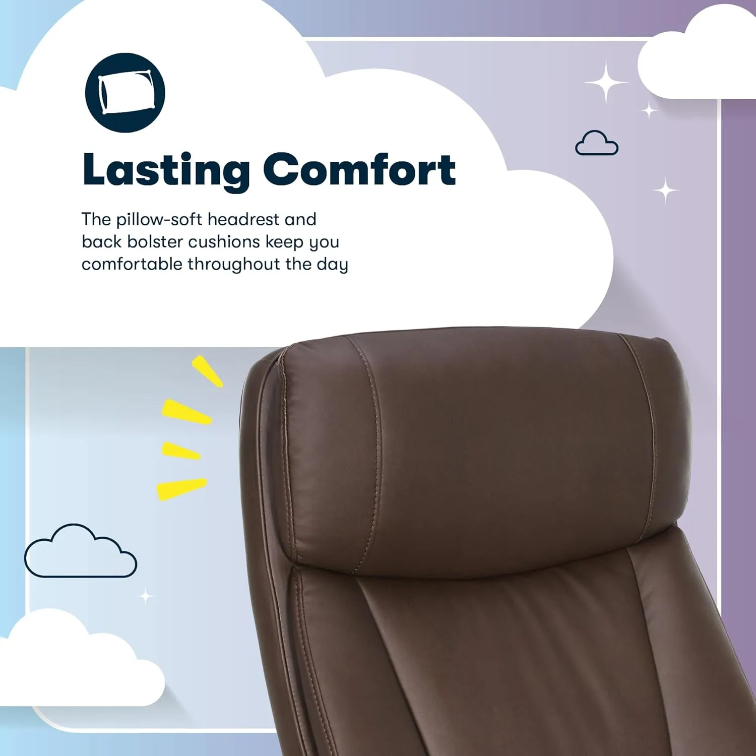 Serta Torrington Big & Tall Office Chair, with Flip-Up Padded Armrests, Ultra-Comfortable ComfortCoils Seat Cushion Technology, Modern Executive Premium PU Desk Chair, Dark Brown