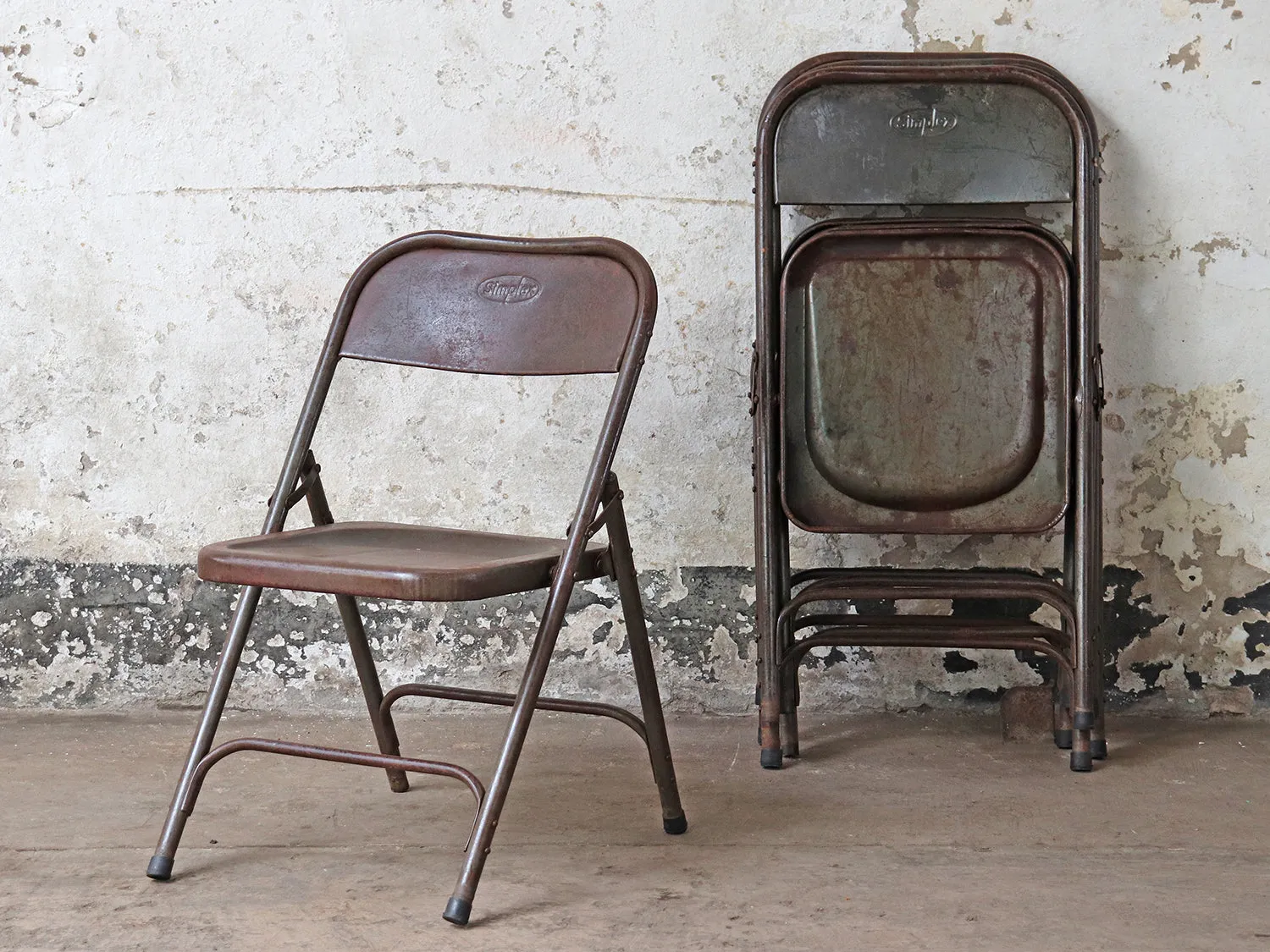 Set Of 12 Rustic Vintage Chairs