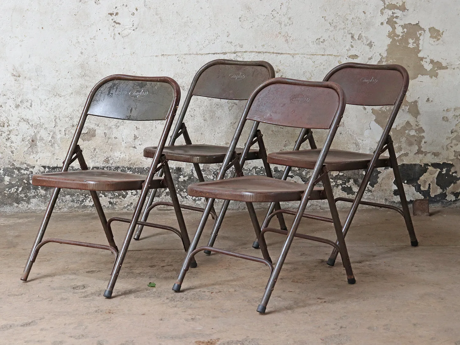 Set Of 12 Rustic Vintage Chairs