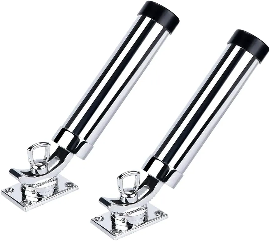 Set of 2 Fishing Rod Holder, 360 Degree Rotation Fishing Rod Outrigger, 316 Stainless Steel Adjustable Pole Support for Marine Boat Yacht and More