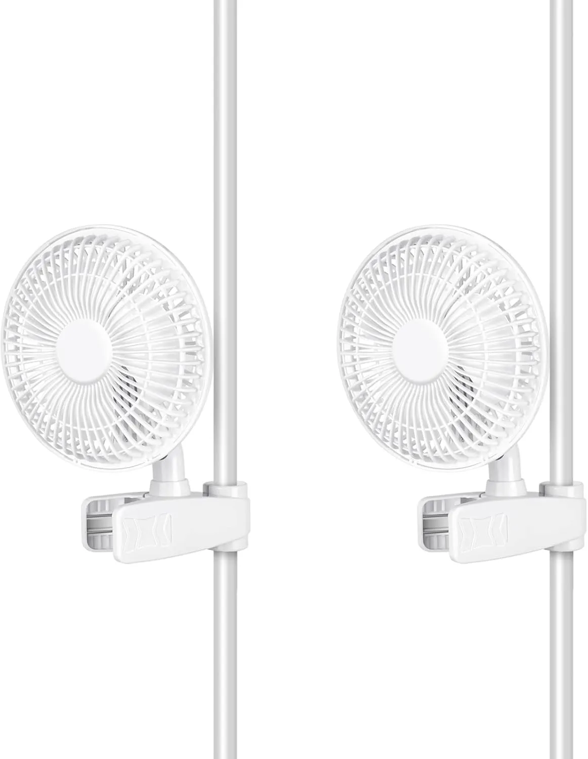 Simple Deluxe Clip Fan, 6-Inch Grow Tent Fan, Monkey Fan, Adjustable 90° Angles, 15W, 2-Speeds Control, 2 Pack