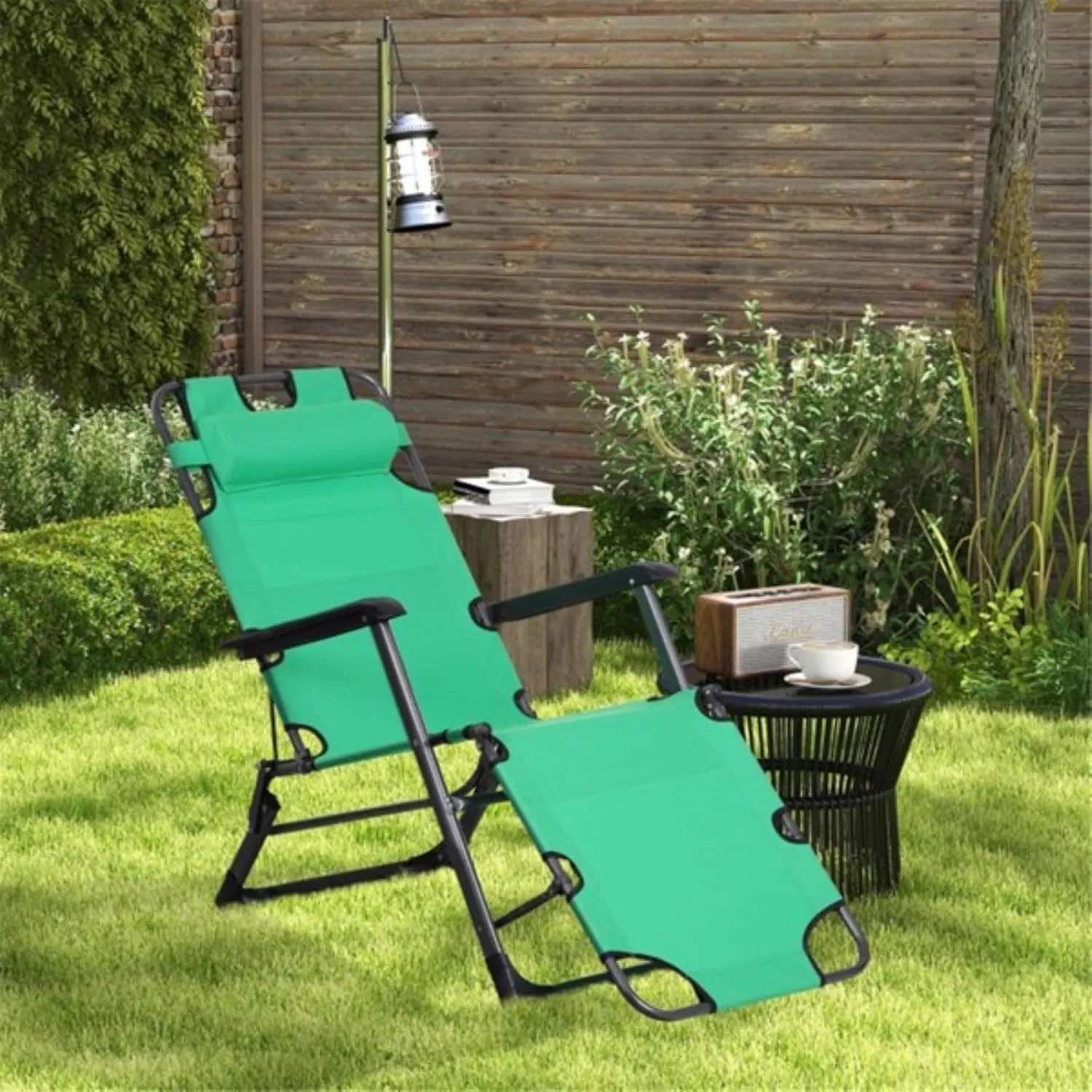 Single Beach Chair Outdoor Leisure Chair Folding Chair Camping Chair Reclining Chair Outdoor Scenery Chair, Suitable for Outdoor Camping