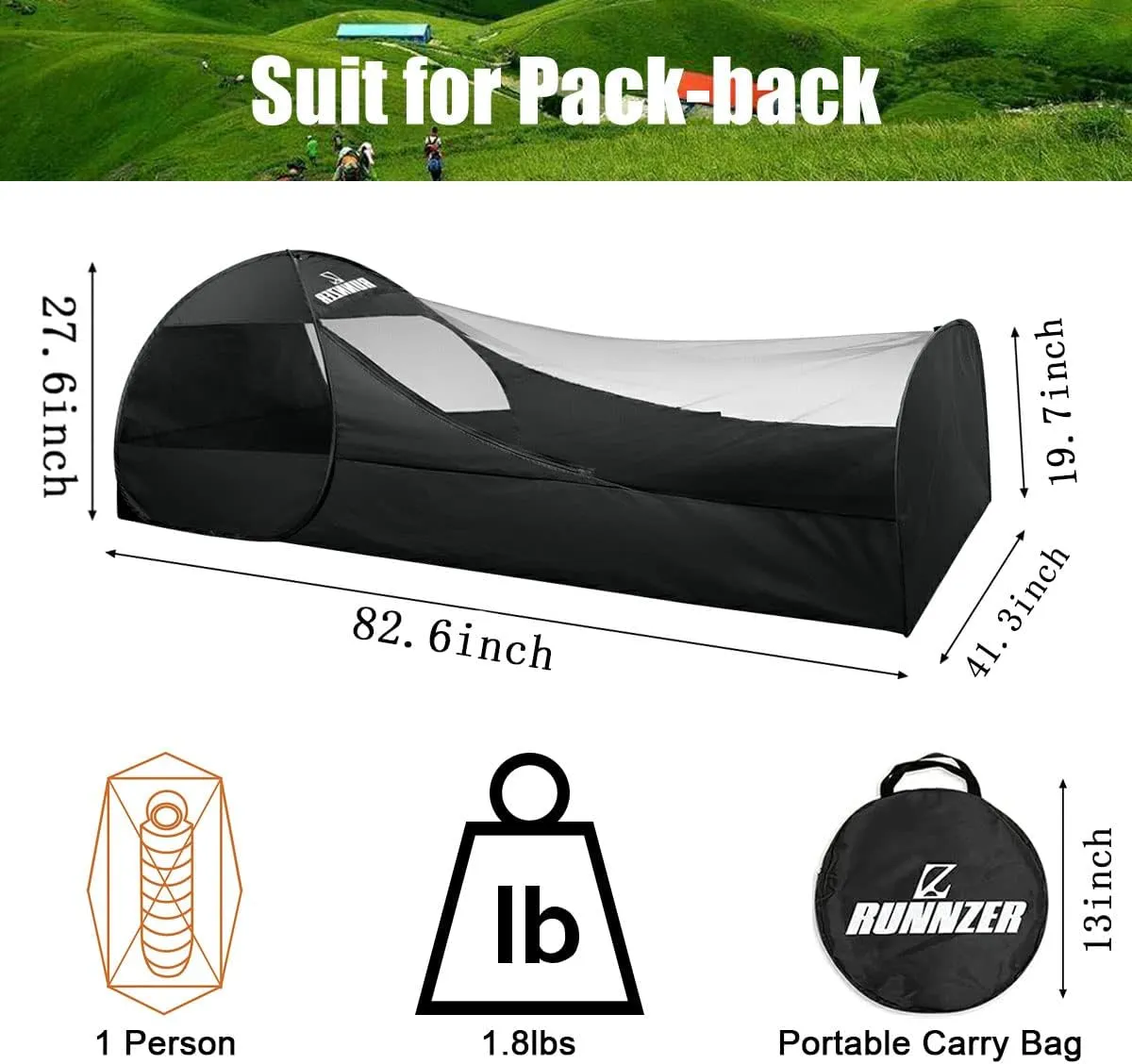 Single Person Pop Up Tent, 1 Person Mosquito Net Tent
