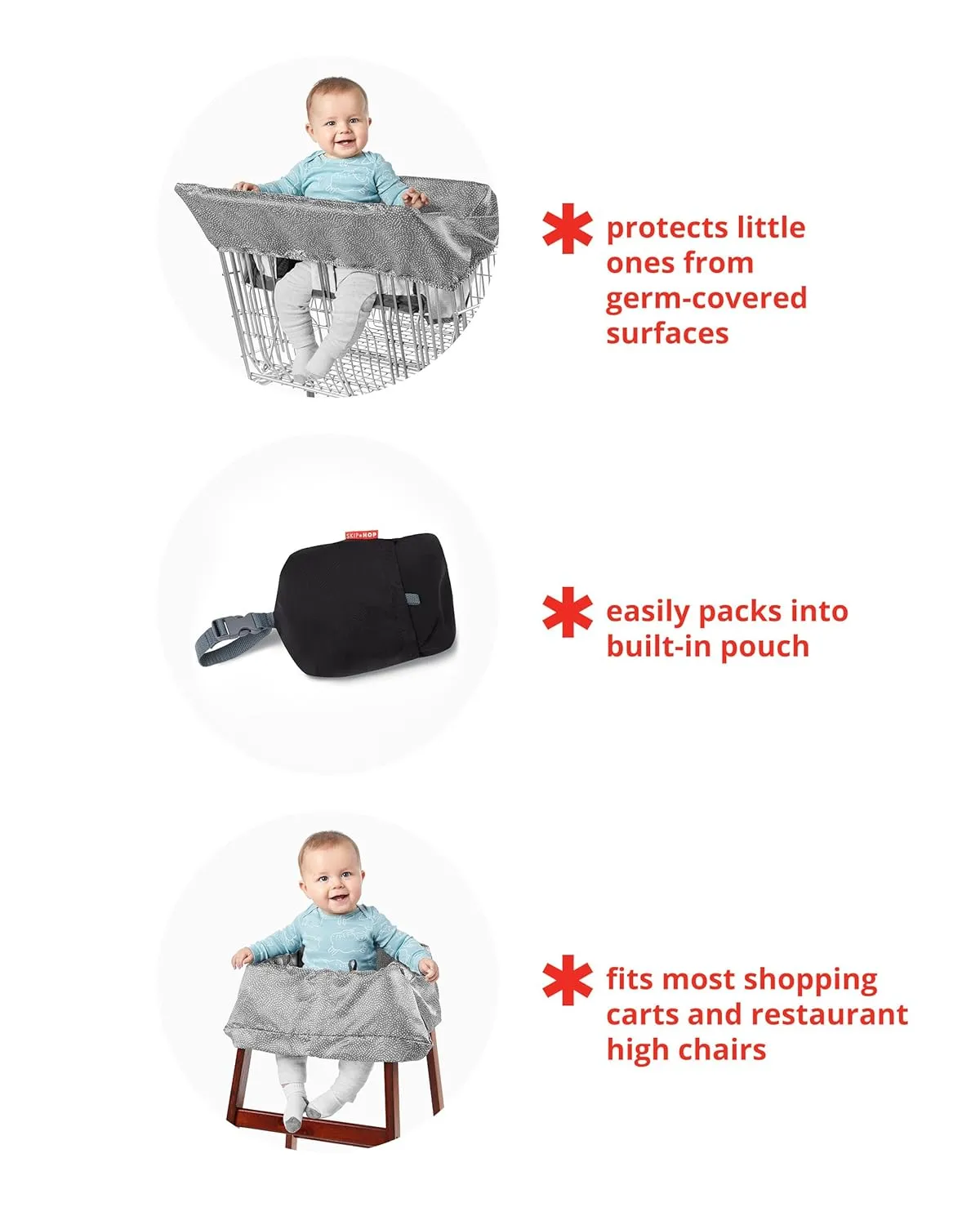 Skip Hop Shopping Cart Cover, Take Cover, Swirl Dot