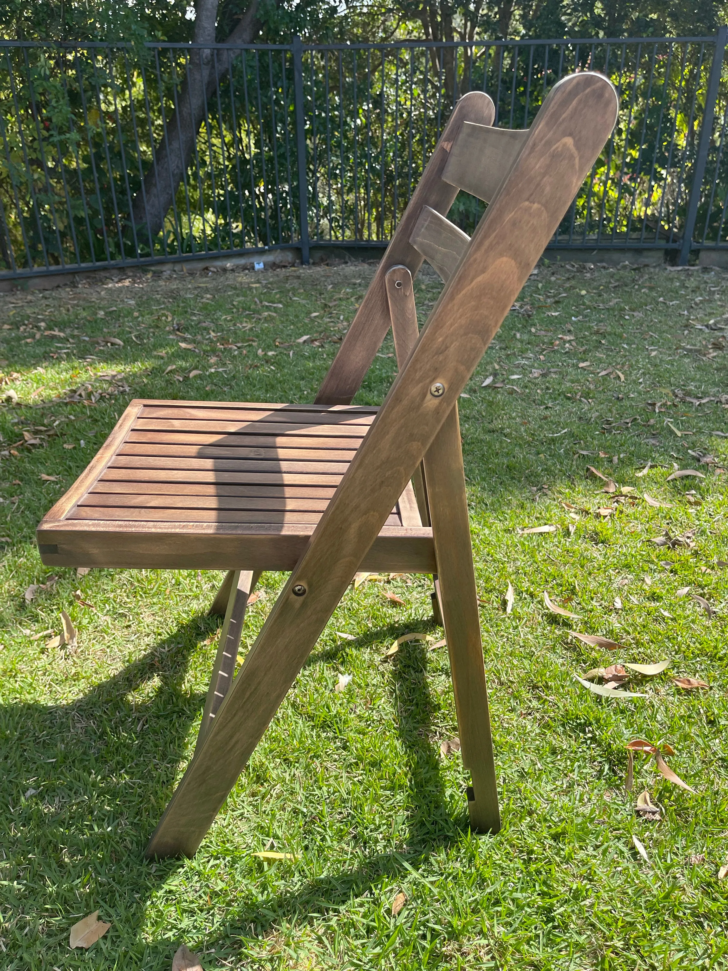 Slatted Americana Chairs - Dark Timber