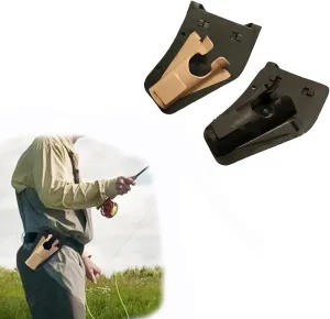 Slide-in Fishing Rod Hip Holster Adjustable Hands-Free Rod Belt Holder for Wading, Surf, Fly & Bank, Quick-Draw Pole Carrier with Stash Pocket