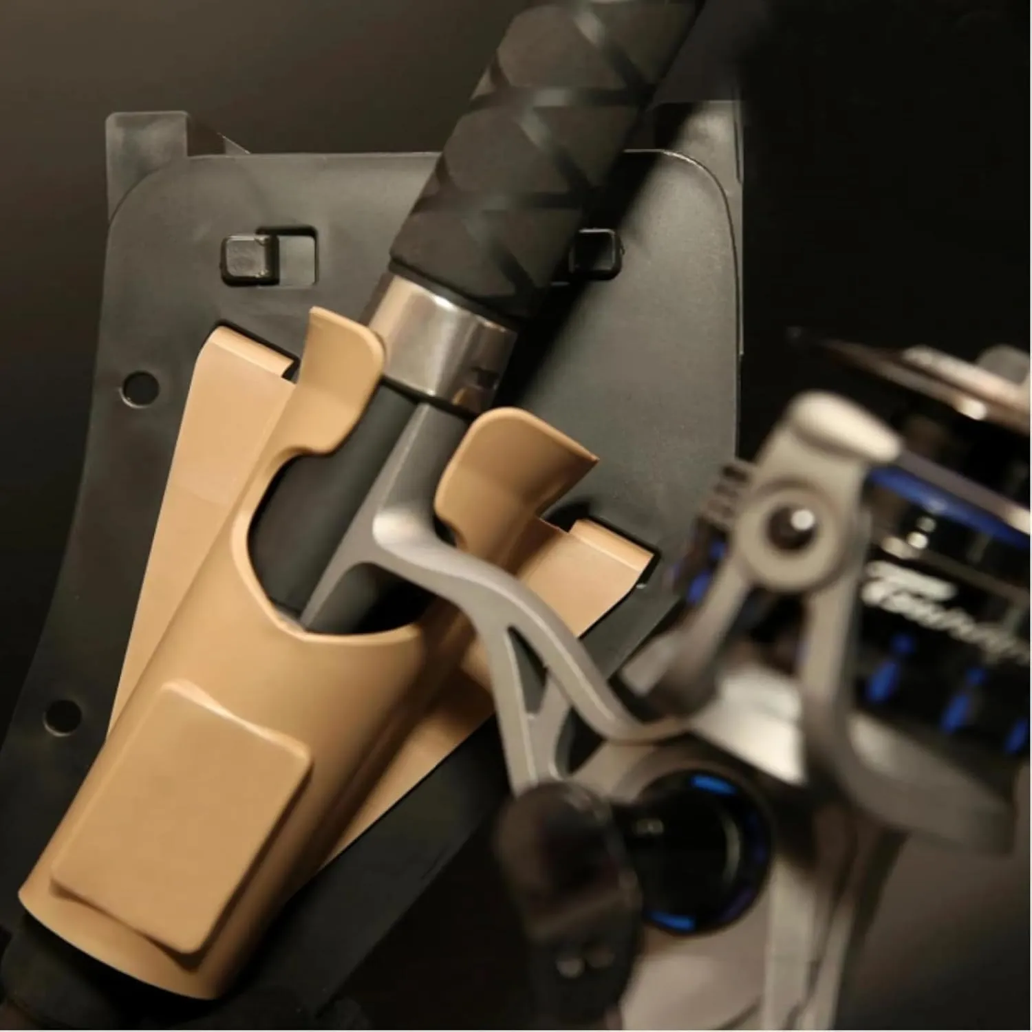 Slide-in Fishing Rod Hip Holster, Hands-Free Rod Holder for Fly & Bank Fishing, Quick Draw Waist Belt Inserte Pole Gear, Weatherproof Nylon