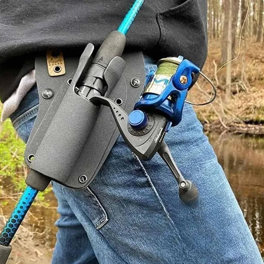 Slip-in Fishing Rod Holder Belt – Hands-Free Rod Waist Holster for Shore Fishing, Surfcasting & Bank Fishing, Quick Draw Waist Belt Gear,Durable & Lightweight Design for Anglers