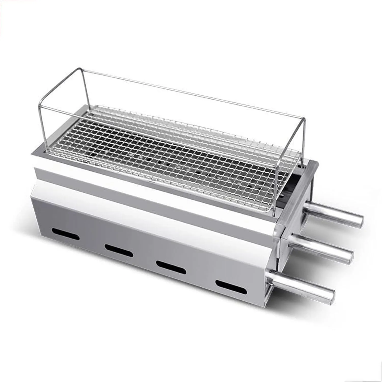 Small Barbecue Grill, Smokeless Warm String Grill, Home Thickened Stainless Steel Charcoal Grill, Portable for Outdoor Picnics, Family Gatherings, Camping, Desktop, Travel, Backpacking