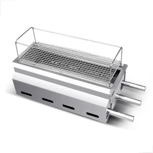 Small Barbecue Grill, Smokeless Warm String Grill, Home Thickened Stainless Steel Charcoal Grill, Portable for Outdoor Picnics, Family Gatherings, Camping, Desktop, Travel, Backpacking