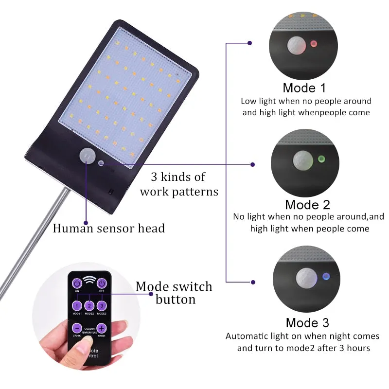 Solar Lights Three Lighting Modes With Remote Controller