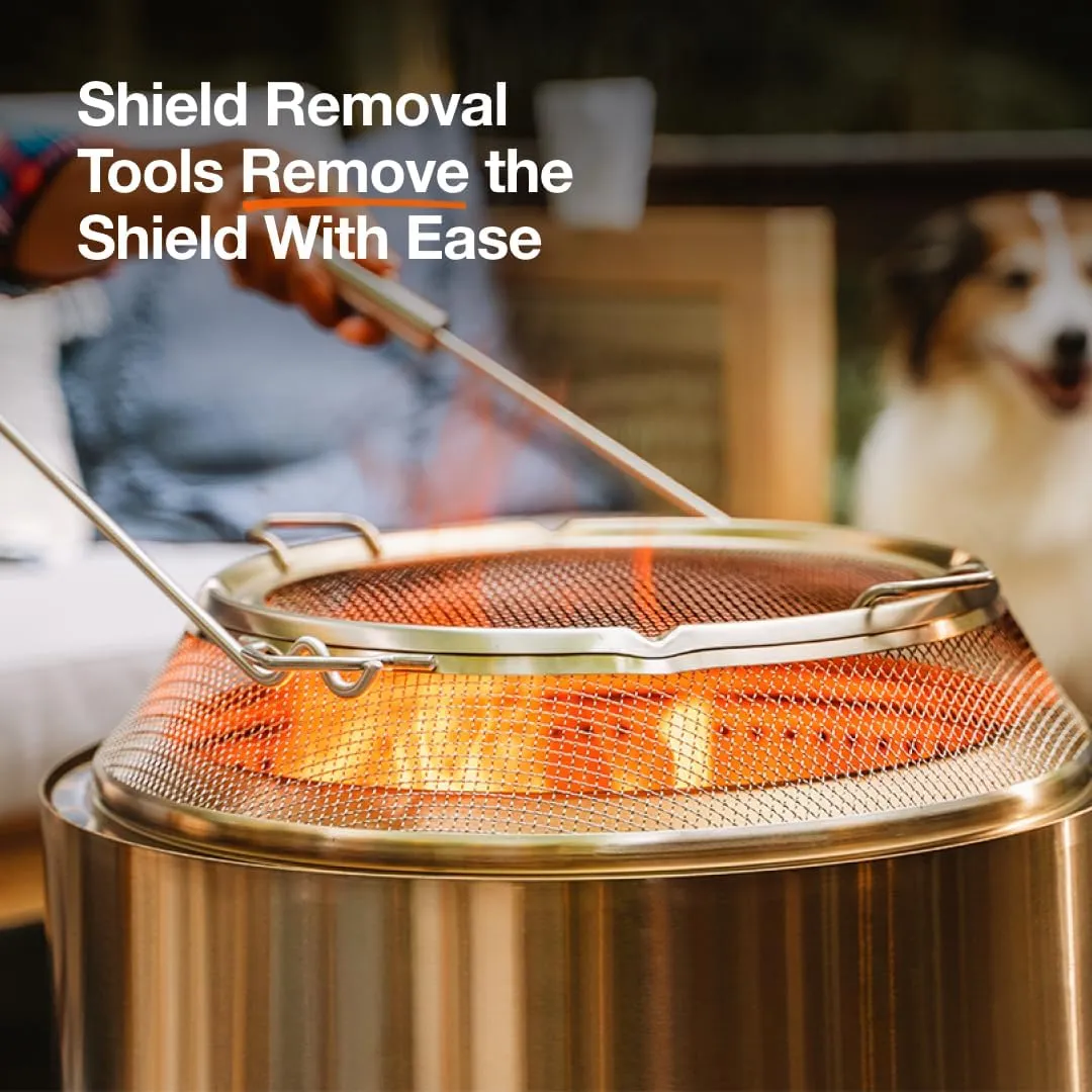 Solo Stove Bonfire Shield - Durable Stainless Steel Spark Protector Mesh Screen for Fire Pits, Keeps Pops and Hot Embers Contained for Safe Outdoor Fires, Includes Shield Removal Tools
