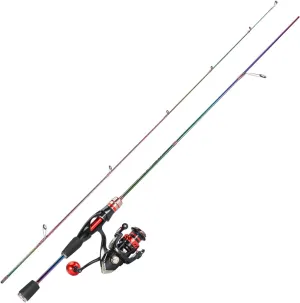 Sougayilang Spinning Fishing Rod and Reel Combo, 2-Piece 5-Foot 6-Inch Ultralight Graphite Rod, Ultra Smooth Aluminum Spinning Fishing Reel (1Pack/2Pack)