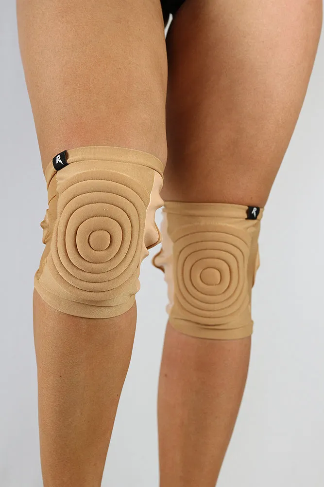 Spandex Vinyl/Mesh Grippy Dance Knee Pads – Beige/Nude – For Pole & Dance
