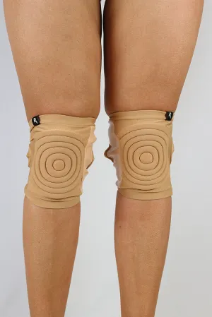 Spandex Vinyl/Mesh Grippy Dance Knee Pads – Beige/Nude – For Pole & Dance