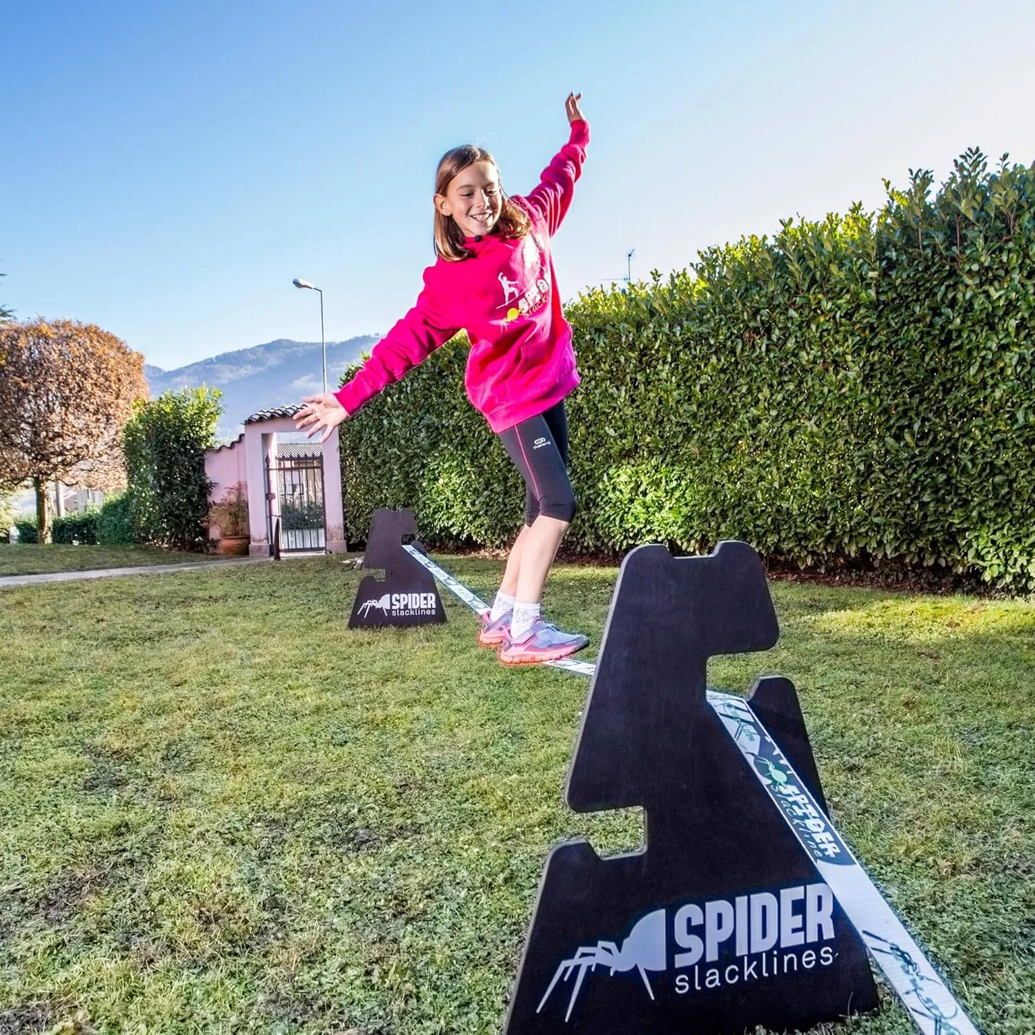 Spider Slacklines | 1x Black Wooden Slackline Frame | Adjustable in 3 Heights 12-20 - 27.5 in | Easy Set Up for Any Ground