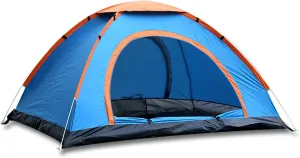 Sport 2-3 Person Automatic Instant Setup Pop Up Camping Tent Lightweight Waterproof Sun Shelter Tent for Beach Hiking Fishing Blue- 3-4 People (Color : Blue, Size : 34 People)