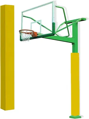 Square Pole Padding 7x7 in for Baskerball, Basement Garage Support Post Pad Collision Barrier, Exterior Pole Cover with Wrap Around Velcro Straps(Yellow,H 72"(6ft))