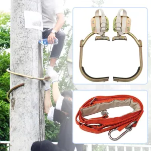 Stainless Steel Climbing Tree Spikes/Climbing Trees Tool, Adjustable Pole Climbing Spikes with Seat Belt for Electric Worker, Hunting Observation,500model