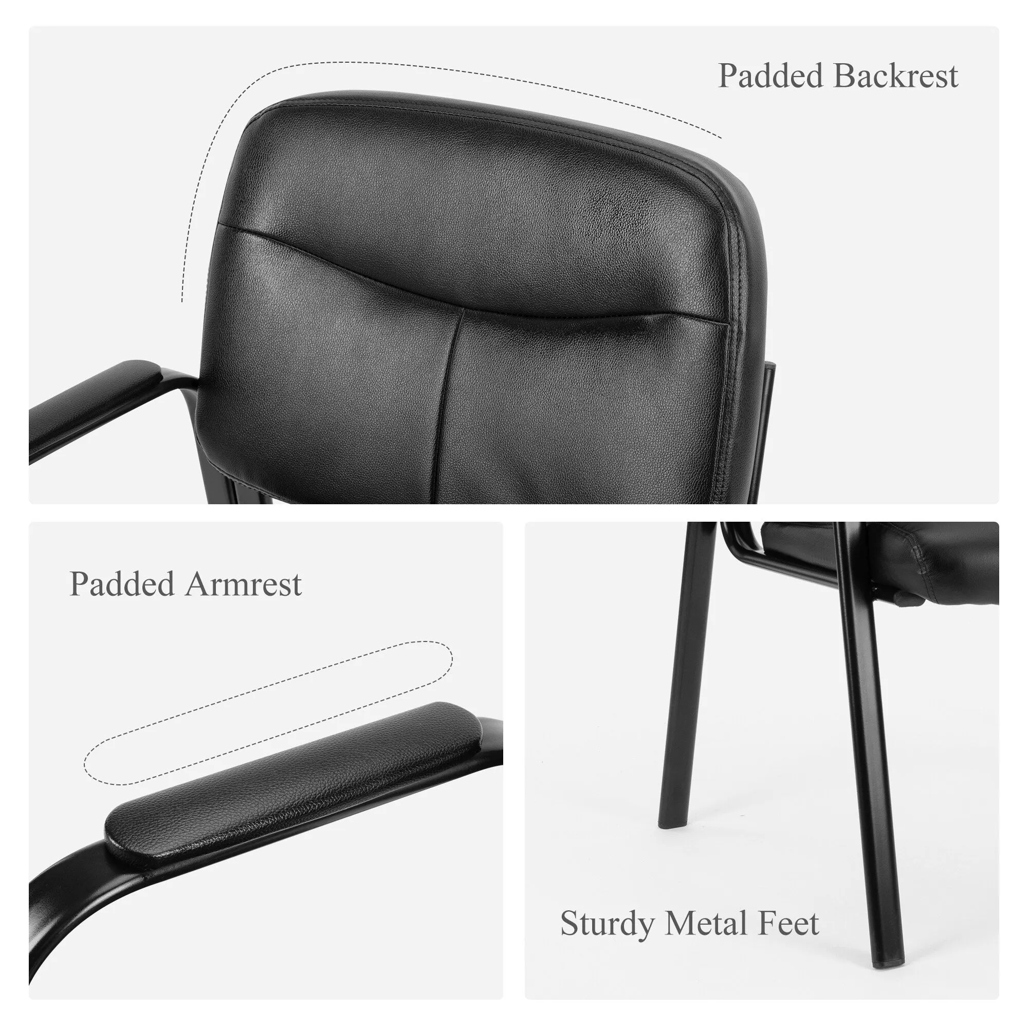 Stationary Office Seating with Padded Arms