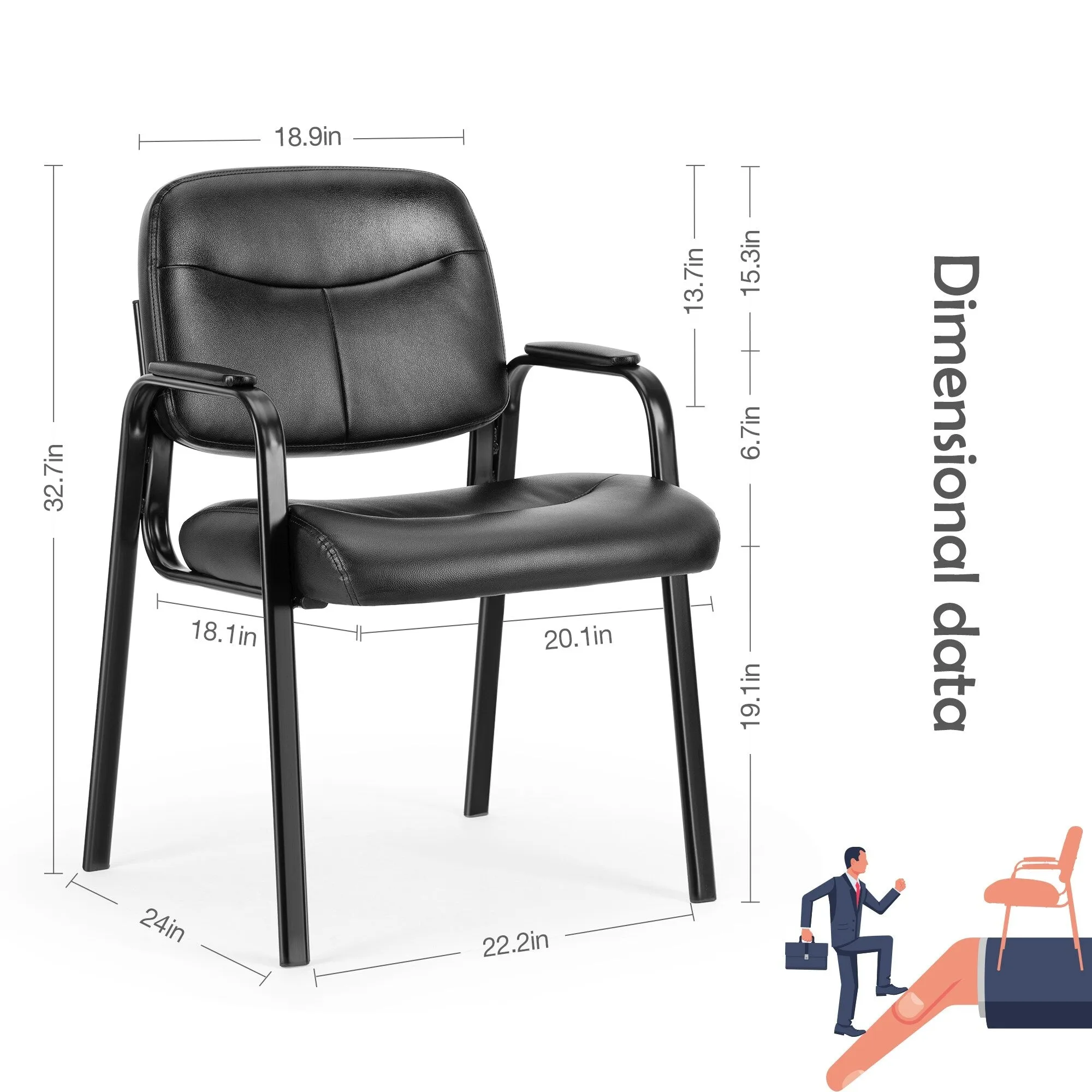 Stationary Office Seating with Padded Arms
