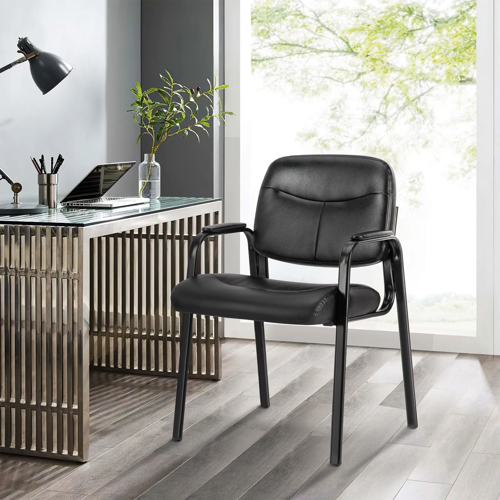 Stationary Office Seating with Padded Arms