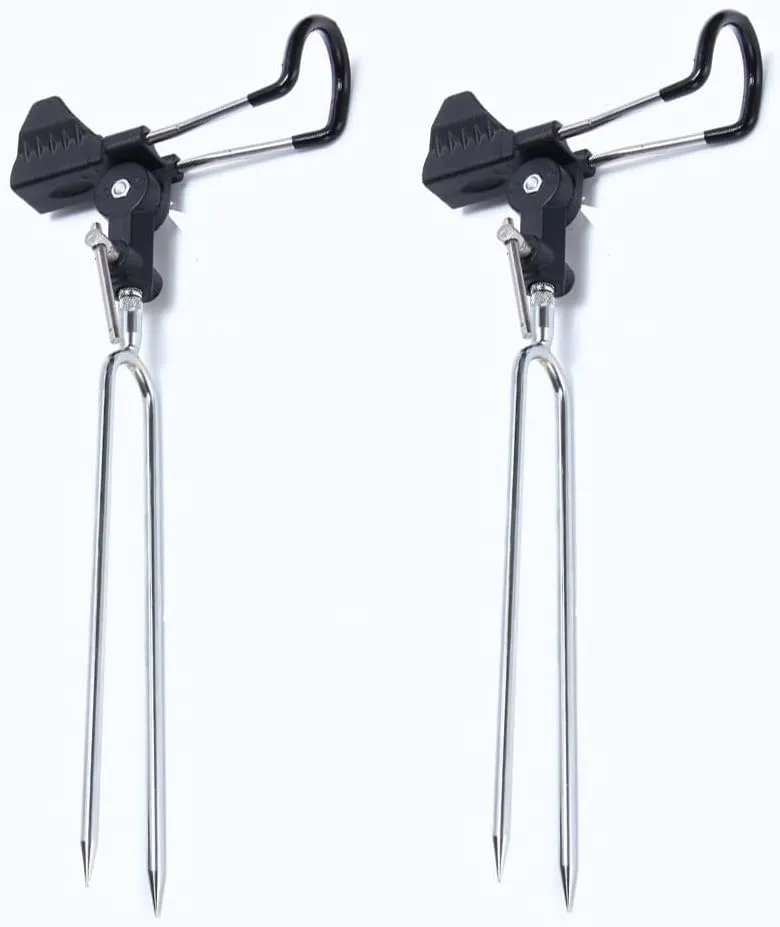 Stedan 2 Pack Fishing Rod Holders, Ground Fishing Rod Pole Brackets, 360 ° Adjustable & Detachable Easy to Carry Folding Fishing Equipment for Fishing on Lakes, Rivers