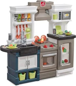 Step2 Modern Metro Kids Kitchen Playset, Indoor/Outdoor Kitchenette, Interactive Play with Lights and Sounds, Made of Durable Plastic, Includes 33 Piece Toy Accessories, For Toddlers 2  Years Old