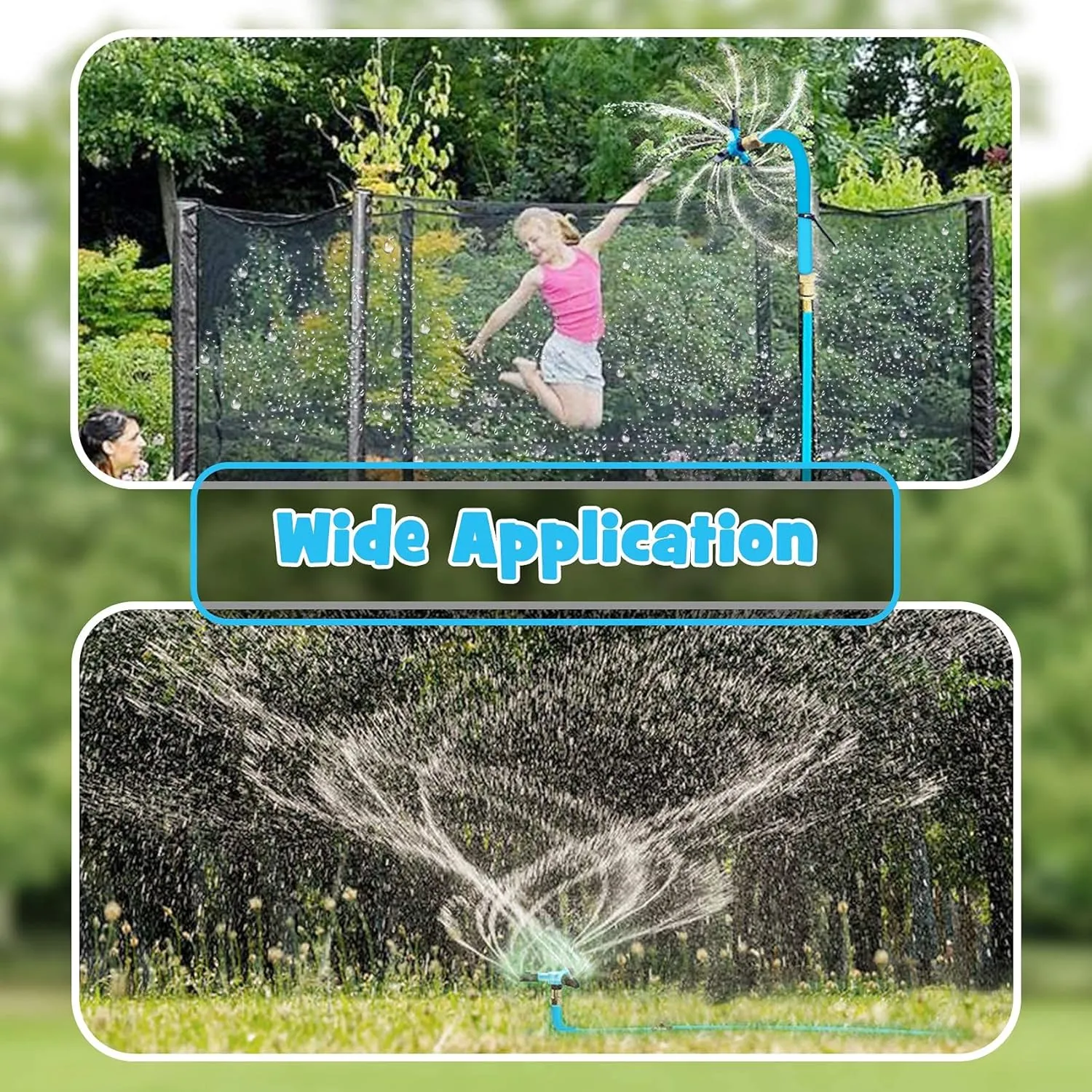 STFLY Trampoline Sprinkler for Kids, Outdoor 360 Degree Whirl Sprinkler Fun Water Park Rotating Sprinkler for Boys Girls Backyard Adjustable Waterwhirl Summer Game Toys