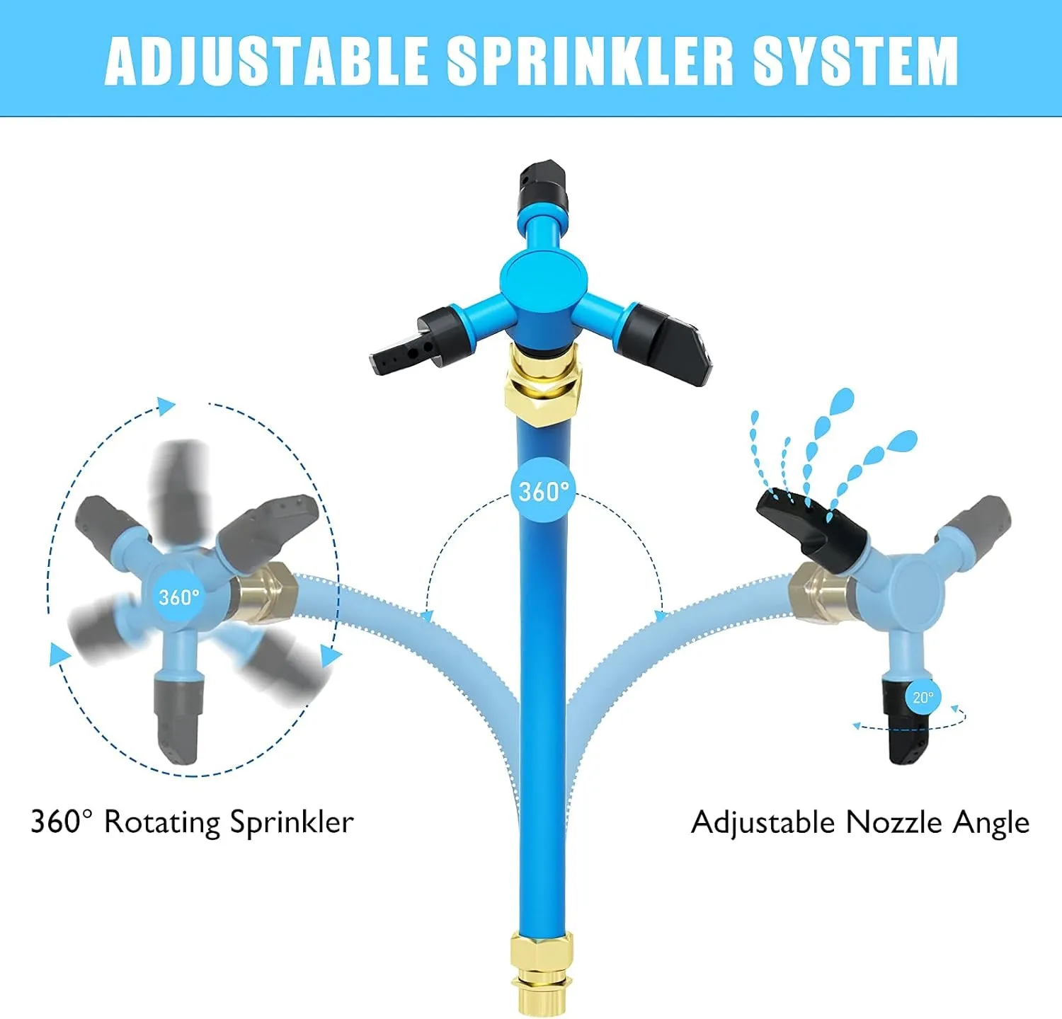 STFLY Trampoline Sprinkler for Kids, Outdoor 360 Degree Whirl Sprinkler Fun Water Park Rotating Sprinkler for Boys Girls Backyard Adjustable Waterwhirl Summer Game Toys