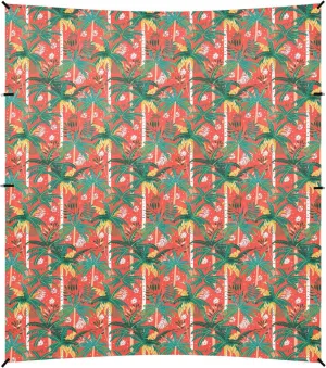 Summer Tropical Trees Beach Cabana UPF50 Waterproof Portable Sunshade with Sand Shovel for Camping, Picnics, Backyard & Fishing