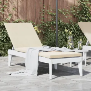 Sun Lounger with Cushion White 73.2"x23.6"x11.4" PPtanning Chair Camping Chairs Recliner Patio Suitable for Garden Courtyard