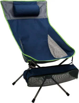 SUNNYFEEL Folding Camping Chair High Back, Portable Backpacking Chairs Lightweight, Small Compact Collapsible Camp Lawn Chair Heavy Duty with Pillow for Outdoor, Picnic, Beach, Fishing