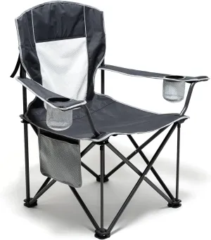 SUNNYFEEL XL Oversized Camping Chair, Folding Camp Chairs for Adults Heavy Duty Big Tall 300 LBS, Padded Portable Quad Arm Lawn Chair with Pocket for Outdoor/Picnic/Beach/Sports
