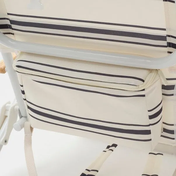 SUNNYLiFE Teal Color Stripes Print Deluxe Beach Chair Casa Fes