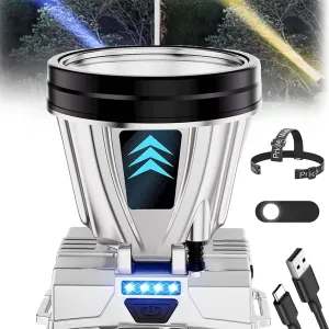 Super Bright Rechargeable High Power Headlamp, LED Headlamp Rechargeable Head Lamp, Head Lamps LED Rechargeable Super Bright, Outdoor Waterproof Camping Running Portable Headlamp (2*White Light)