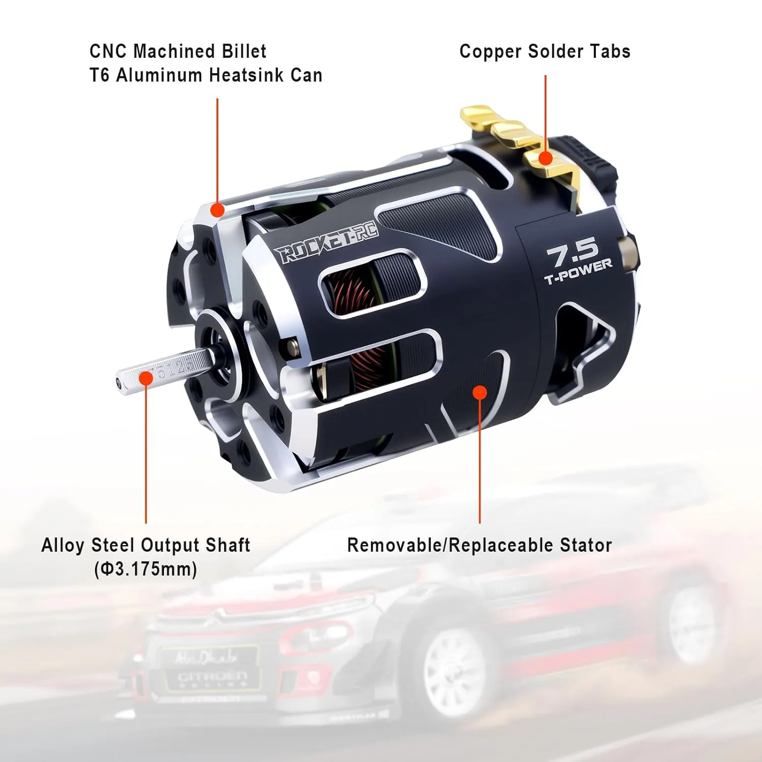 Surpass Hobby 540 V5R Sensored Brushless Motor 5T Competition Level Motor with Shaft 3.175 Modified Use for 1:10 RC Racing Car Truck（Modified 5T）