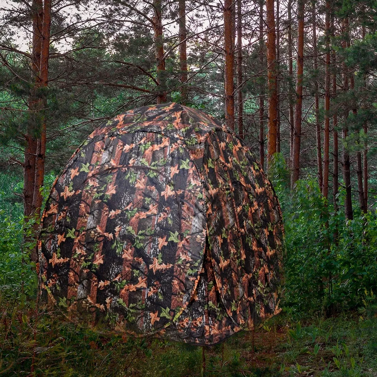 Tangkula 3 Person Pop up Ground Blind, Portable Hunting Blind with Mesh Windows, Carrying Bag & Ground Stakes, Camouflage Hunting Tent with Hub System, Camo Deer Blinds for Hunting