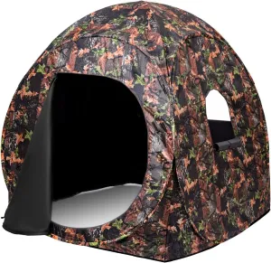 Tangkula 3 Person Pop up Ground Blind, Portable Hunting Blind with Mesh Windows, Carrying Bag & Ground Stakes, Camouflage Hunting Tent with Hub System, Camo Deer Blinds for Hunting