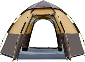 Tarpaulin Shade Cloth Rainproof Cloth Tent Automatic Opening Hexangular Hydraulic Tent - Ultra Large Waterproof Dome Tent- Uv Protected Family Camping Tents Green (Color : B, Size : Large)