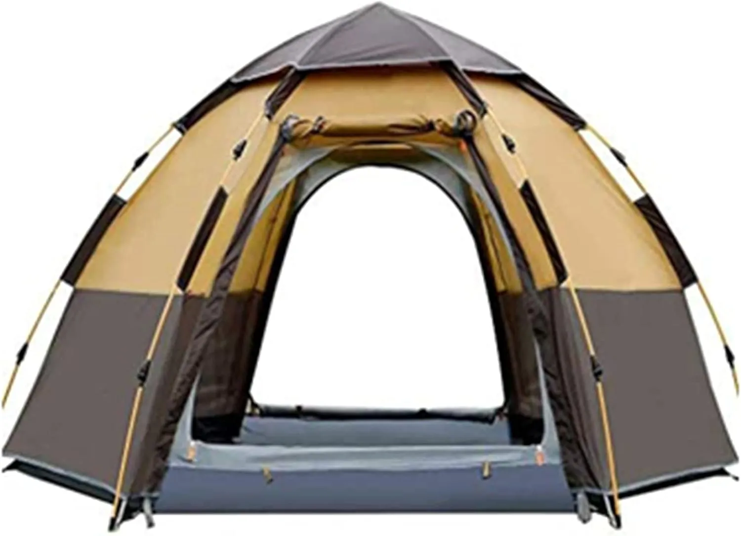 Tarpaulin Shade Cloth Rainproof Cloth Tent Automatic Opening Hexangular Hydraulic Tent - Ultra Large Waterproof Dome Tent- Uv Protected Family Camping Tents Green (Color : B, Size : Large)