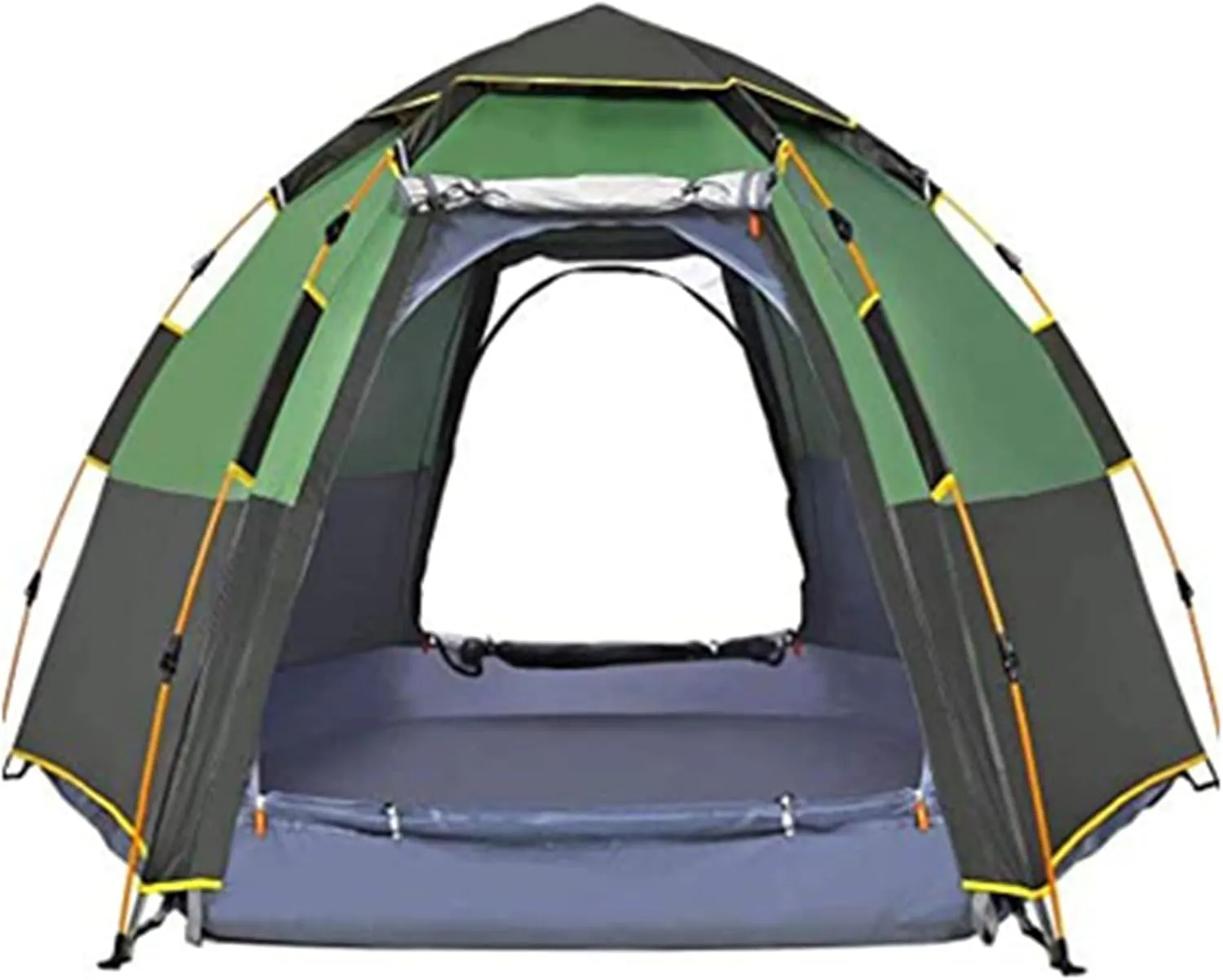 Tarpaulin Shade Cloth Rainproof Cloth Tent Automatic Opening Hexangular Hydraulic Tent - Ultra Large Waterproof Dome Tent- Uv Protected Family Camping Tents Green (Color : B, Size : Large)