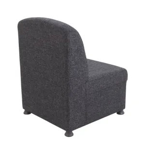 TC Group Glacier Low Back Cubed Style 1-Seater Modular Chair Charcoal