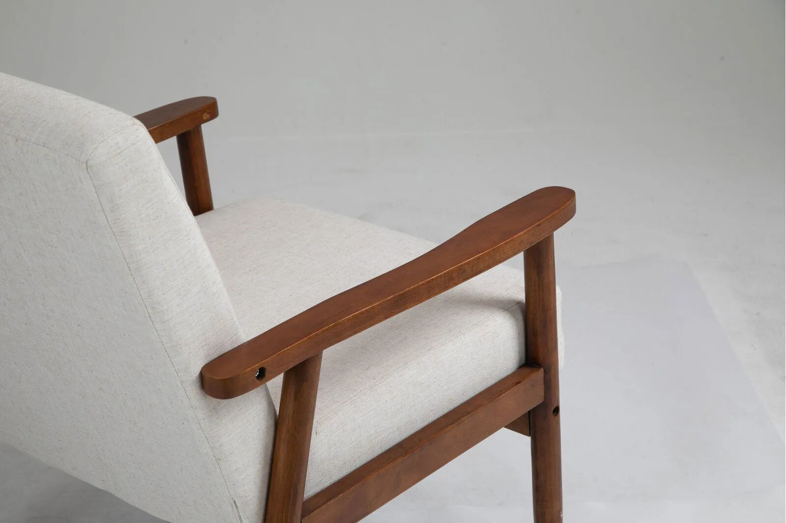 Teak Wood Arm Chair Comfortably Padded Seat and Back Cushions