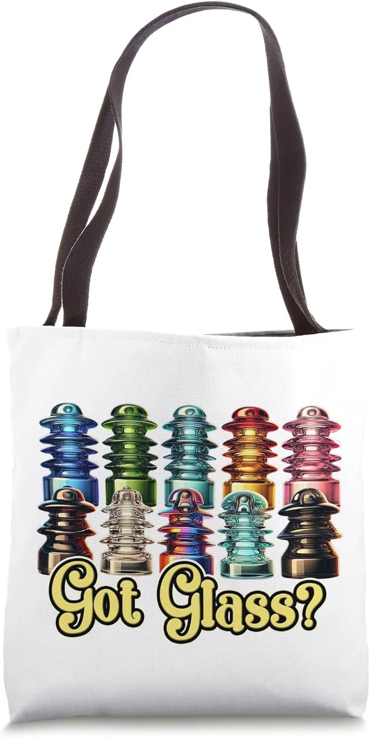 Telegraph Telephone Pole Glass Insulator Antique Lover Tote Bag