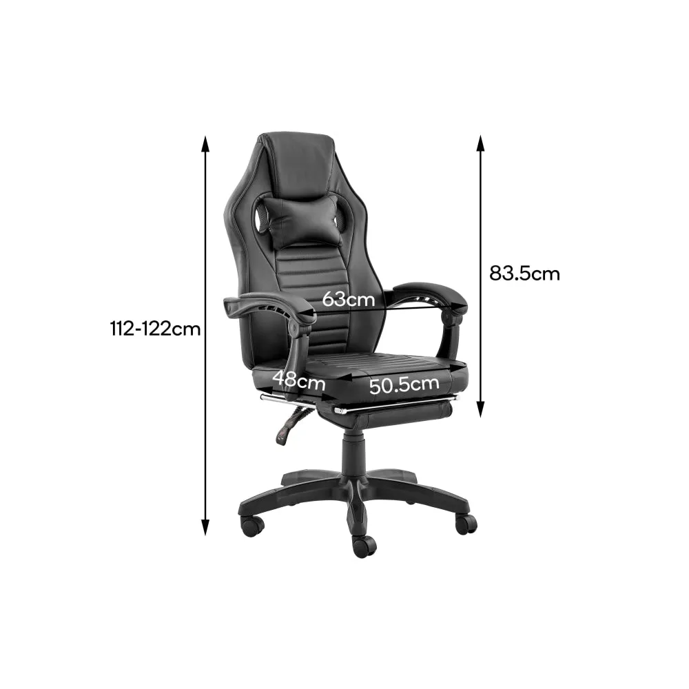 Tempest PU Leather Office Computer Work Task Gaming Chair - Black