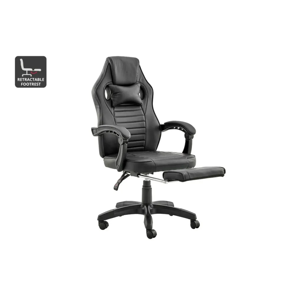 Tempest PU Leather Office Computer Work Task Gaming Chair - Black