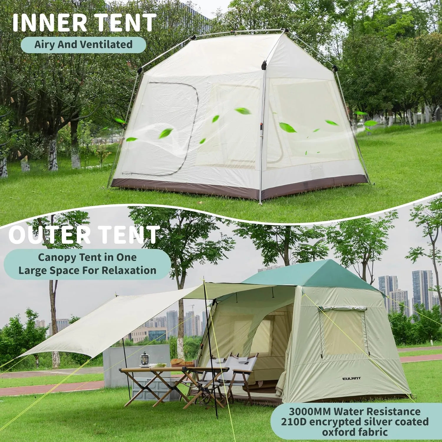 Tent for Camping, 3-6 Person Family Tents with Spacious Interior, Waterproof Tent with Carry Bag for Family Camping Traveling Hiking Picnic